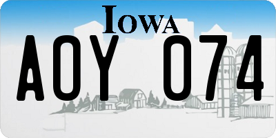 IA license plate AOY074