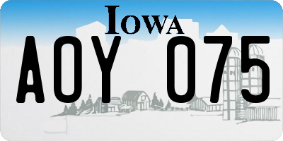 IA license plate AOY075