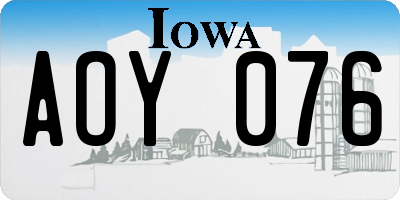 IA license plate AOY076
