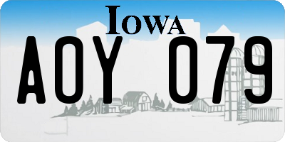 IA license plate AOY079