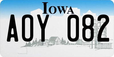 IA license plate AOY082
