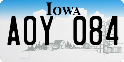 IA license plate AOY084