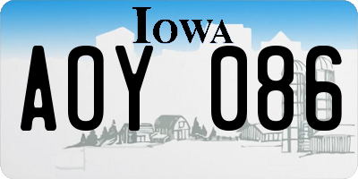 IA license plate AOY086
