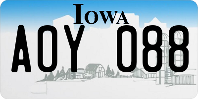 IA license plate AOY088