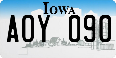 IA license plate AOY090