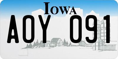 IA license plate AOY091