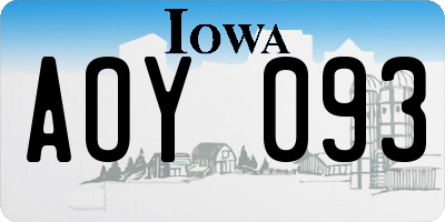 IA license plate AOY093