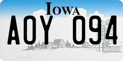 IA license plate AOY094