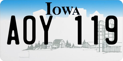 IA license plate AOY119