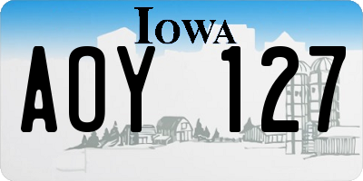 IA license plate AOY127