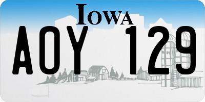 IA license plate AOY129