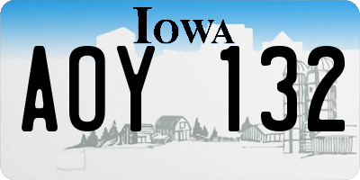 IA license plate AOY132
