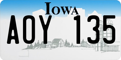 IA license plate AOY135