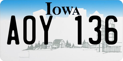 IA license plate AOY136