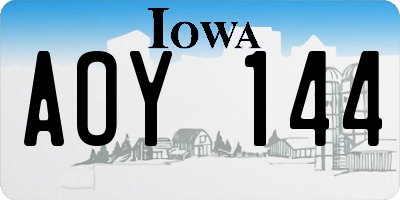 IA license plate AOY144