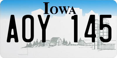 IA license plate AOY145