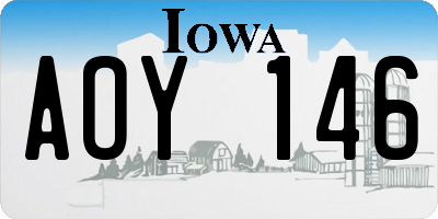 IA license plate AOY146