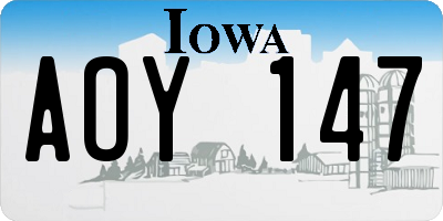 IA license plate AOY147