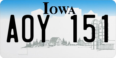 IA license plate AOY151