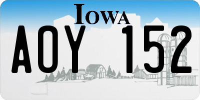 IA license plate AOY152