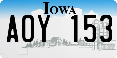 IA license plate AOY153