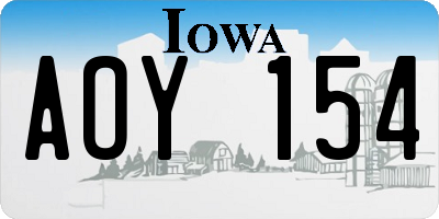 IA license plate AOY154