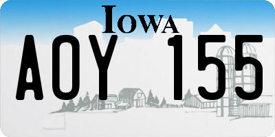 IA license plate AOY155