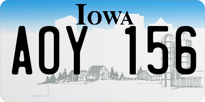 IA license plate AOY156
