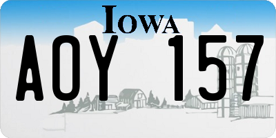 IA license plate AOY157