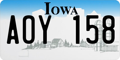 IA license plate AOY158