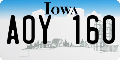 IA license plate AOY160