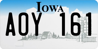 IA license plate AOY161