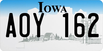 IA license plate AOY162