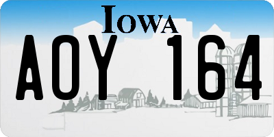 IA license plate AOY164