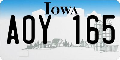IA license plate AOY165