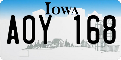 IA license plate AOY168