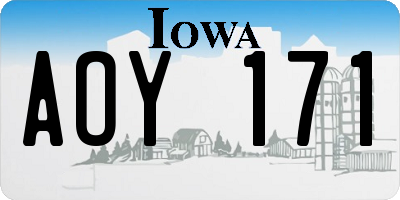 IA license plate AOY171