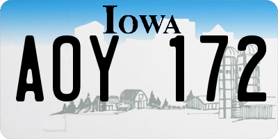 IA license plate AOY172