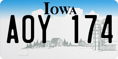 IA license plate AOY174
