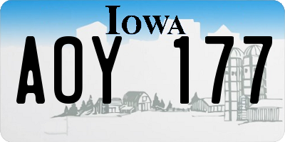 IA license plate AOY177