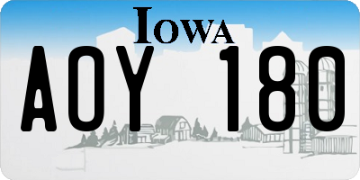 IA license plate AOY180