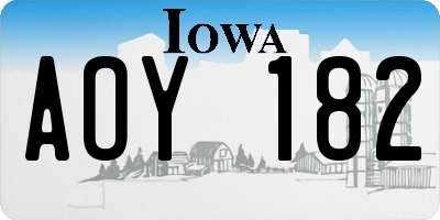 IA license plate AOY182