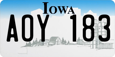 IA license plate AOY183
