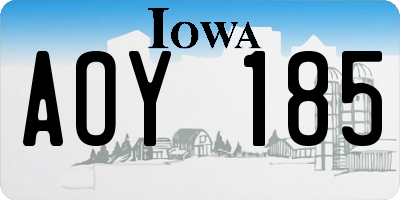 IA license plate AOY185