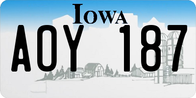 IA license plate AOY187