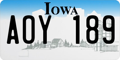 IA license plate AOY189