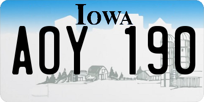 IA license plate AOY190