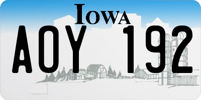 IA license plate AOY192