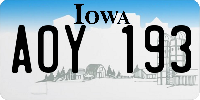 IA license plate AOY193