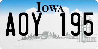 IA license plate AOY195